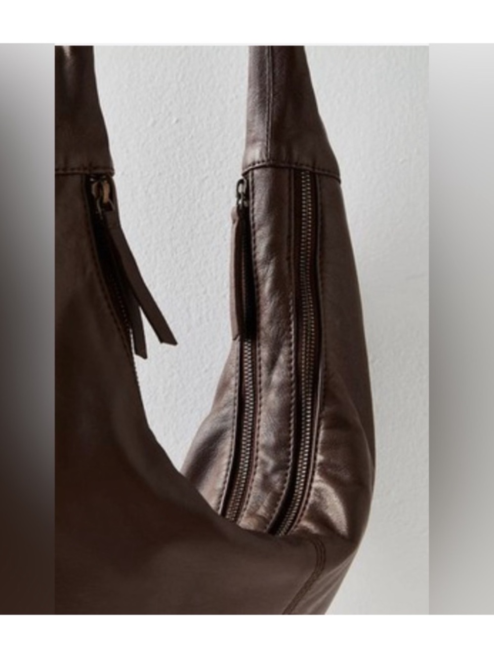 Free People Idle Hands Sling bag,Leather Crossbody Espresso Brown Adjustable New - Picture 14 of 15